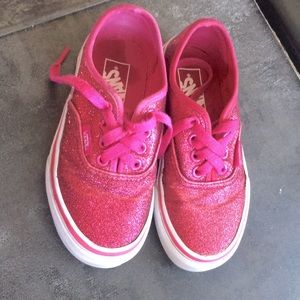 Vans shoes, little girls, size 11.5, glitter pink and white